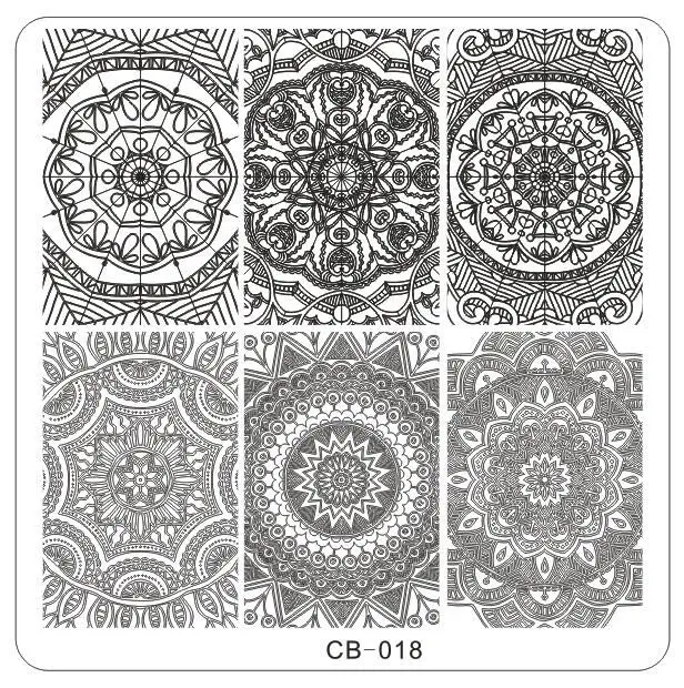 

11-20 2017 New 11Designs Nail Art Stamp Image Plate nail Beauty Nail Template TOOLS Nail Disk dia 6cm*6cm CB series