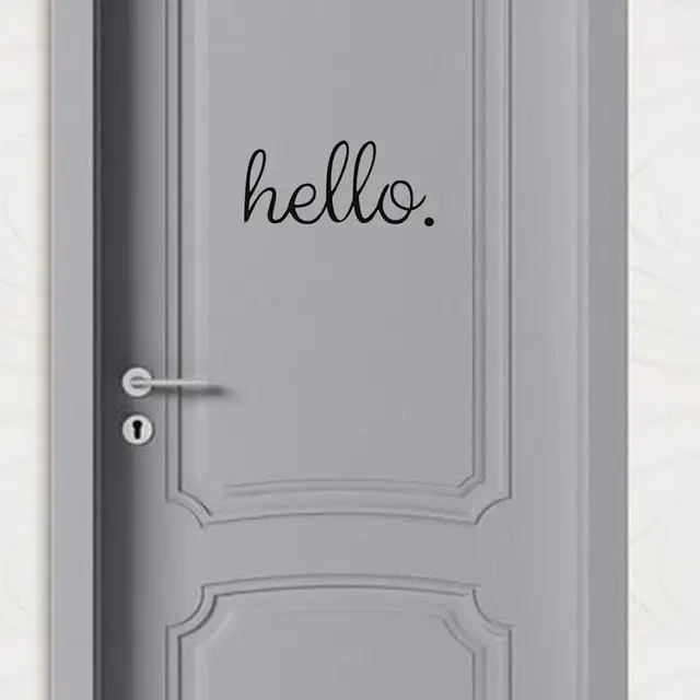 Us 3 8 24 Off A English Word Hello Door Sticker For Living Room Bedroom Door Decorations Self Adesivos Wallpaper Decals Home Decor Accessories In