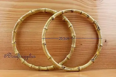 Круглые бамбуковые ручки круглые для сумок кошелька ручка пара 8 дюймов M10|handle