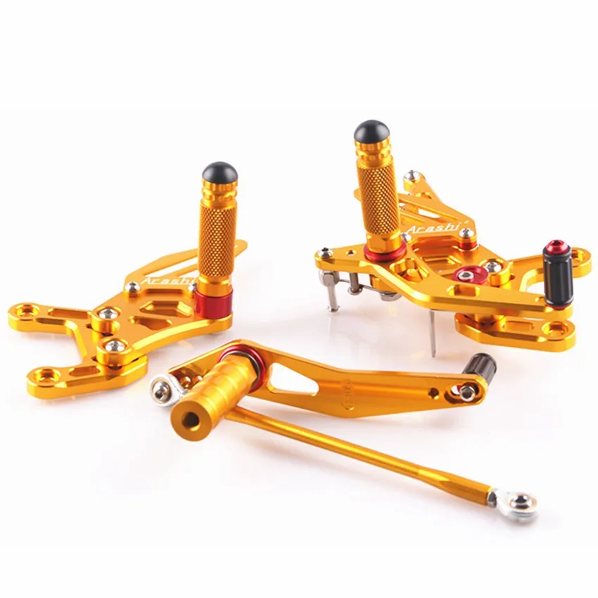 

CNC Adjustable Rearset Foot Pegs Footrest Pedal For Yamaha YZF R1 2009 2010 2011 Aluminum Gold
