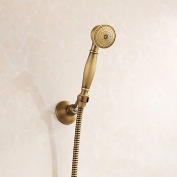 

Free Shipping Antique Brass Handheld Shower Head + Shower Hose + Shower Base Holder