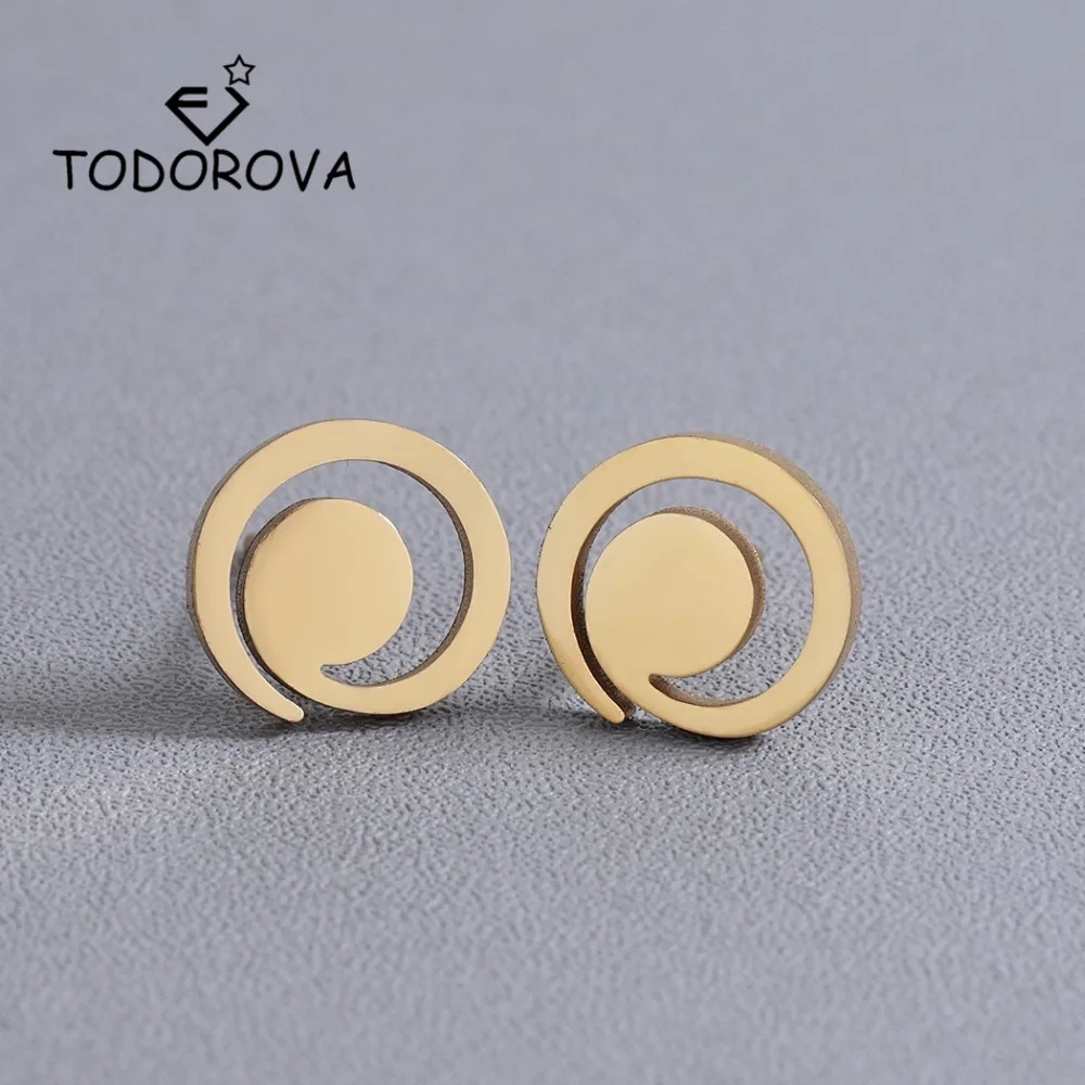 Todorova Trend круглые серьги-гвоздики Женские аксессуары ювелирные изделия из нержавеющей стали золотые мужские сережки oorbellen
