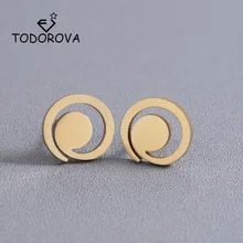 Todorova Trend круглые серьги-гвоздики Женские аксессуары ювелирные изделия из нержавеющей стали золотые мужские сережки oorbellen