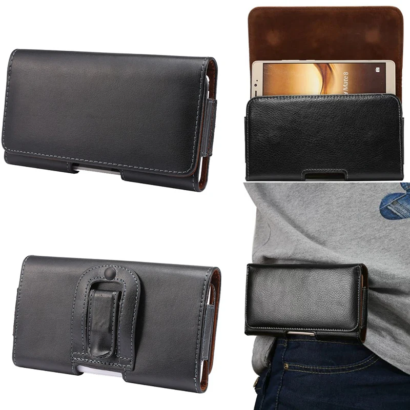 

Luxury Genuine Leather Men Waist Bag Clip Belt Pouch Holster Case For Google Pixel 2 XL 3 XL Lite 3A XL For CAT S50C B15 B15Q