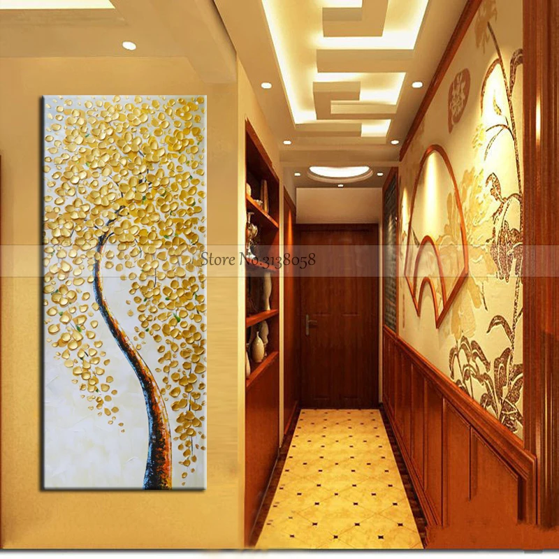 Canvas-Prints-Wall-Art-Large-Size-Poster-Modern-Abstract-Gold-Money-Tree-Prints-On-Canvas-For