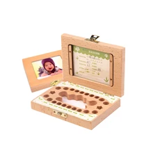 Детская деревянная коробка для хранения зубов, органайзер для хранения молочных зубов, коллекция для новорожденных зубов, коробка на память подарки сувениры для ребёнка, коробка