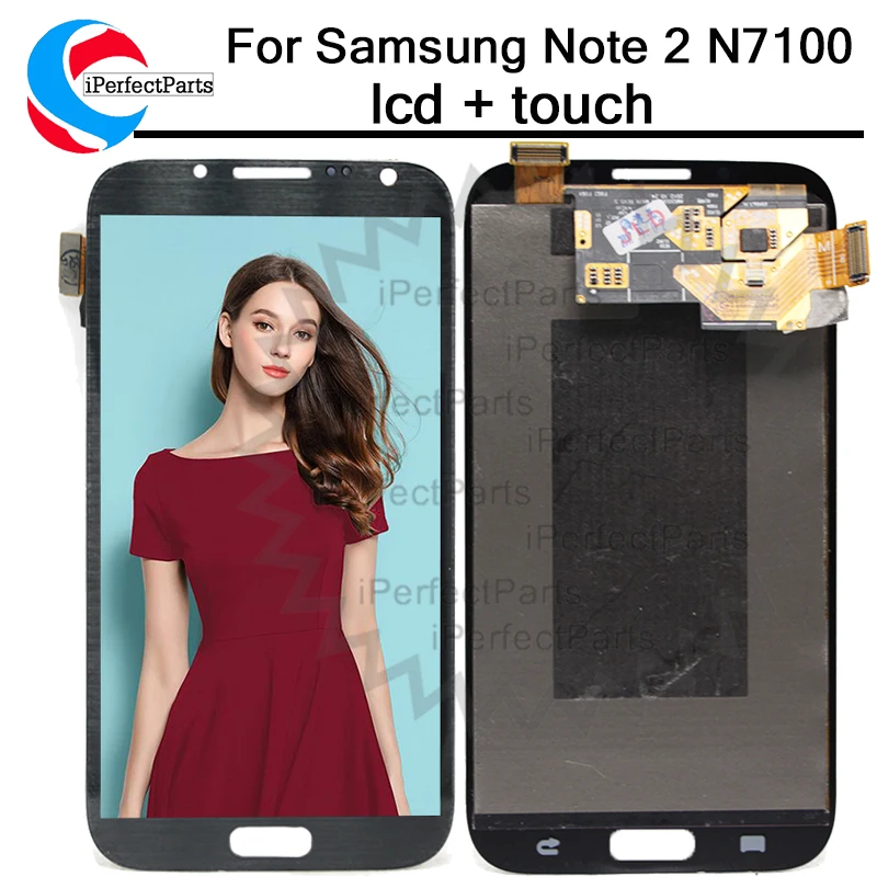 

100% Tested AMOLED LCD For Samsung Galaxy Note 2 N7105 N7100D n7108 T889 Note2 LCDs Screen Display Touch Digitizer Assembly