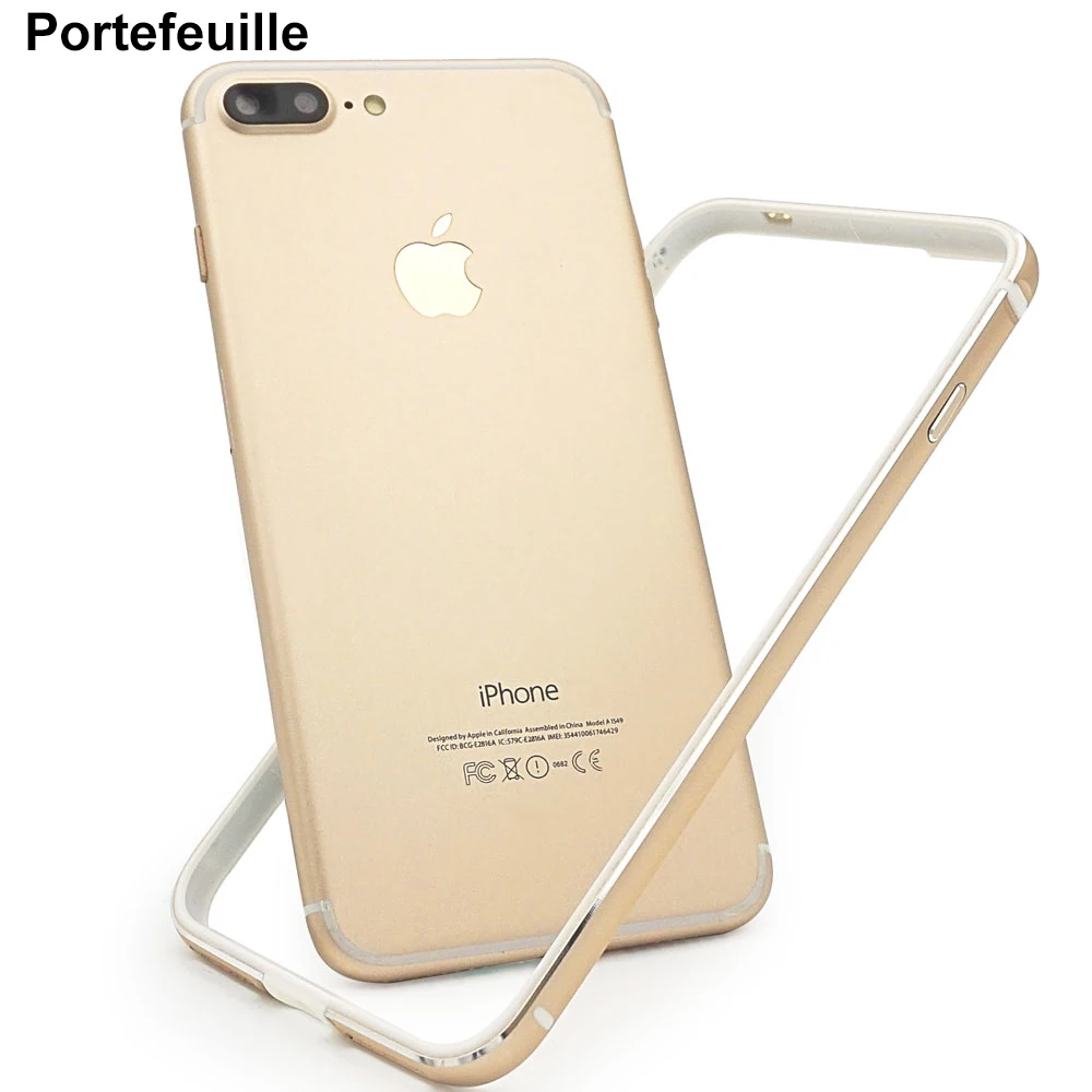 Portefeuille For iPhone 8 Bumper Case Aluminum TPU Hybrid Shockproof Bumper Case for iPhone 7 Plus 6 6S 7plus Frame Accessories (1)