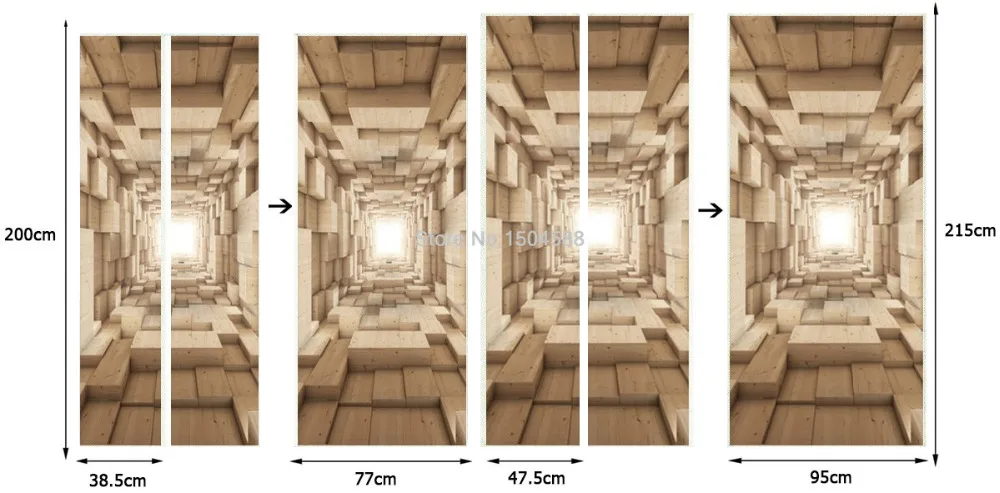 Современные креативные DIY двери Стикеры 3D пространственное расширение обои домашний декор плакат дизайн ПВХ самоклеющиеся 3D двери стены стикеры s