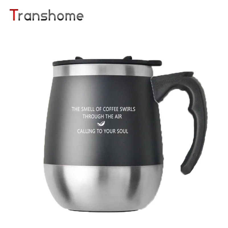Transhome Big Belly Coffee Mug With Lid Stainless Steel Thermos Thermocup Bottle Cups And Mugs For