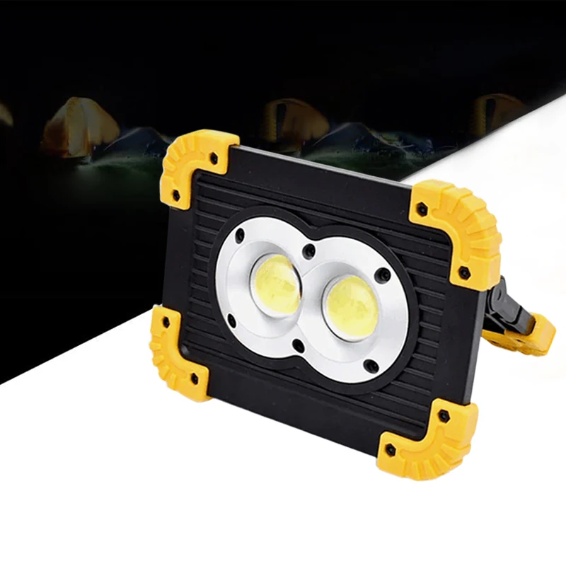 

COB USB 20w Led Work Lamp 18650 Rechargeable Battery Outdoor Flood Light Waterproof Work Light for Hunting Camping Tent