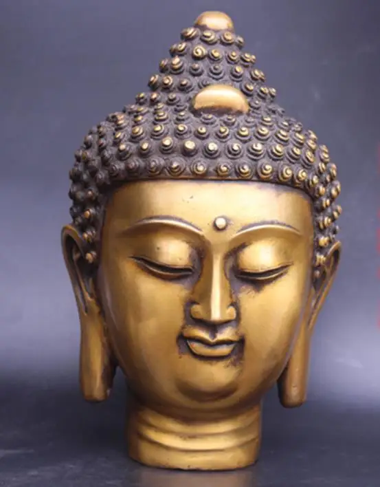 

Rare Old Qing Dynasty copper statue / sculpture-buddha head portrait,Carved ornaments,Handmade crafts,collection& adornment