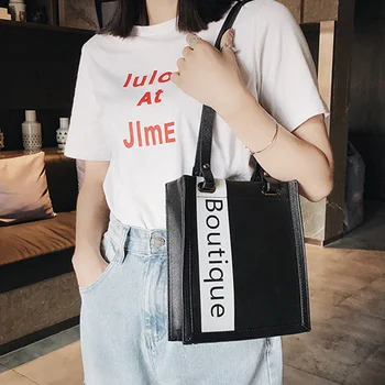 

ETAILL Brand Design Women Long Strap Shoulder Bag Small Bucket Letter Handbags Quality PU Leather Women's Totes Shopping Bag