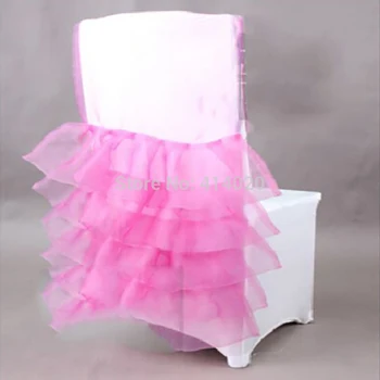 

New Design 100pcs/lot Organza Transparent Chair Cover Cap Sash For Wedding (Only Organza Without White Chair Cover )