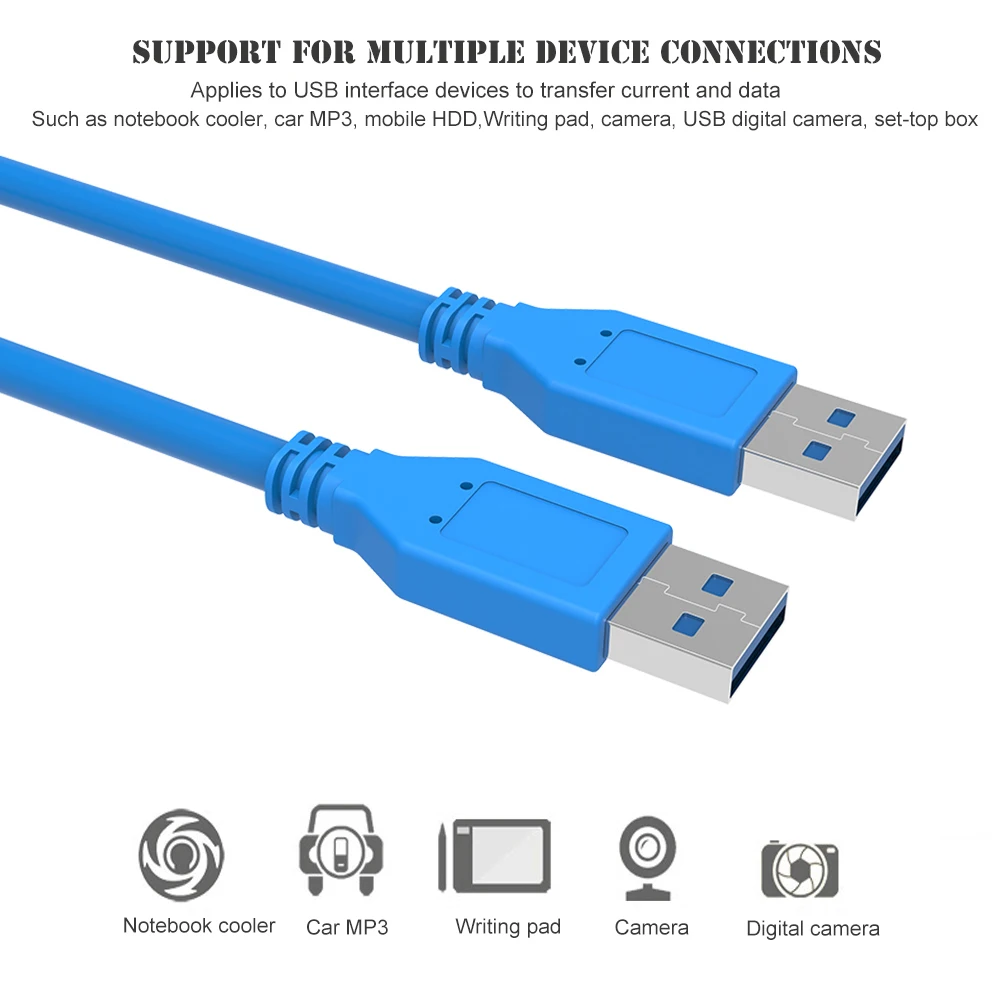 Кабель-удлинитель Robotsky с быстрой скоростью USB 3,0 типа A и штекером типа A 0,5 м 1 м USB кабель для радиатора, веб-камеры, автомобиля MP3, камеры