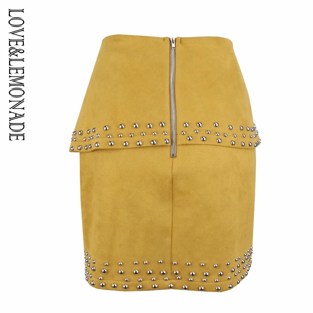 Love& Lemonade желтая юбка с вырезом LM0596