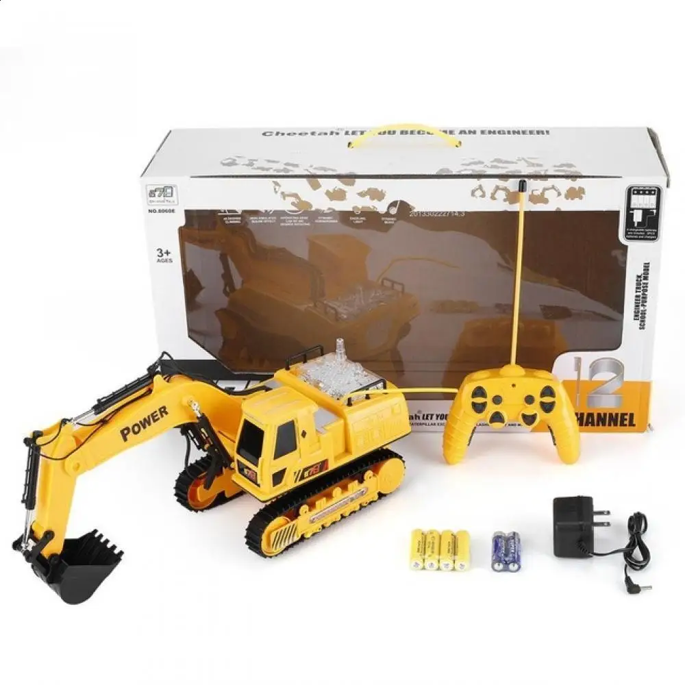 

Truck Electric Kids Car New For Auto Excavator Lighting Model Engineer Toys Engineer Music Vehicle Crawler RC with Digger Demo