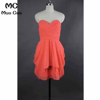 

Elegant 2018 Ball Gown Homecoming Dress with Pleat Chiffon Mini Short Homecoming Graduation Dresses Cocktail Dresses