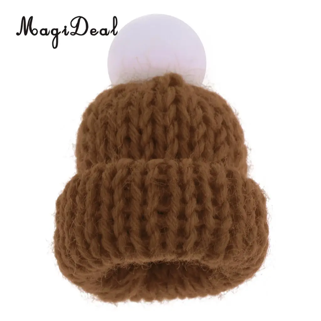 Lovely Miniature Mini Knit Hats for 1:12 Scale Dollhouse Miniature Home Shop Accessories Dolls House Interior Decoration Red