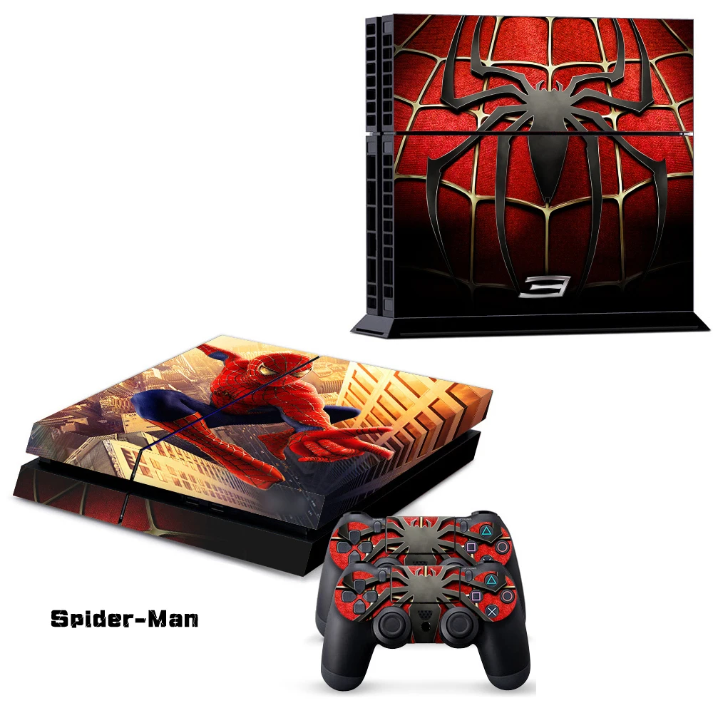 Spider man Spider man Spiderman Decal Skin Sticker For Playstation 4 PS4 Console + 2Pcs Stickers