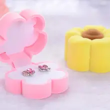 В виде подсолнуха бархатная коробка для ювелирных изделий Кольцо коробочки для серег съемки посвященной дню Святого Валентина подарок коробка для ювелирных изделий стеллаж для хранения 50 шт./лот