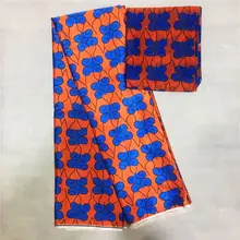 Анкара печать шелковая ткань Африканский принт Шелковый воск Африканский материал принты Анкара шифон шарф-повязка на голову 4+ 2 Дизайн Шелковый комплект