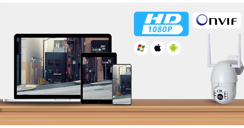 Hebeiros HD 2MP 1080P IP66 Onvif Водонепроницаемая наружная облачная камера с автоматическим отслеживанием P2P Беспроводная IP PTZ камера
