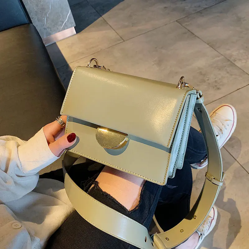 Beste Elegante Vrouwelijke Flap Vierkante Tas 2019 Fashion Nieuwe Hoge Kwaliteit PU Leer vrouwen Designer Handtas Toevallige Schouder tas