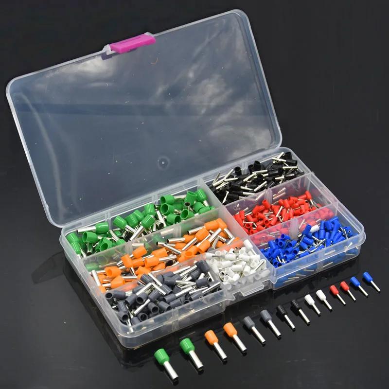 

600pcs AWG22-10 Mixed Copper Wire Crimp Tube Connector set Spade Insulated Cord Pin End Cable Terminal Electrical Hand Tool kit