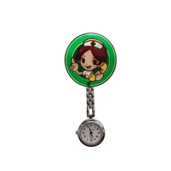 

Cute Harajuku Nurse Pocket Watch Stainless Steel Arabic Numerals Quartz Brooch Doctor Nurse Pocket Fob Watch A40