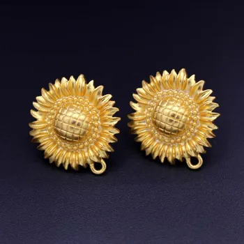 

Earrings Connectors Linkers Sun Flower Base Matte Metal Gold color for Big Geometric Earring Hanging on Dangle Earrings Making