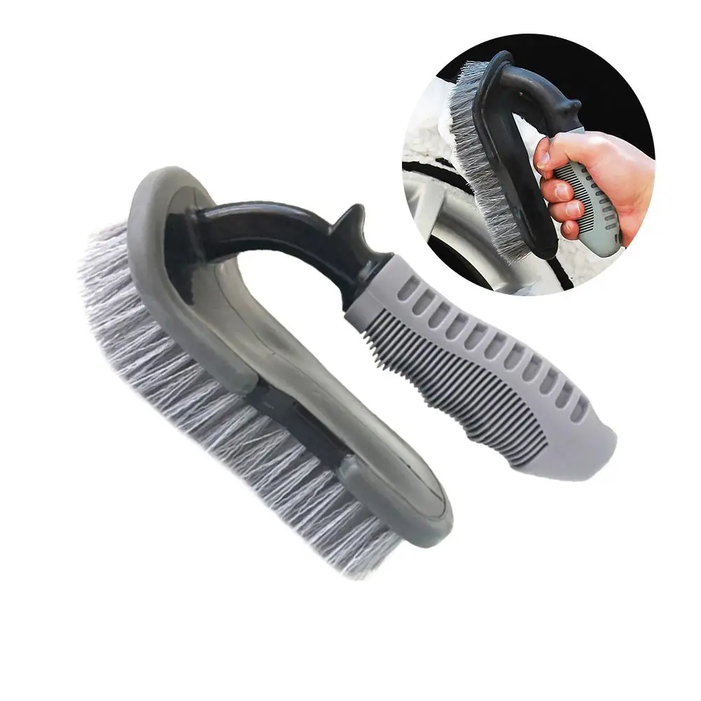 U Type Car Wheel Cleaning Brush Tire Rim Scrub Brush Soft Alloy Brush