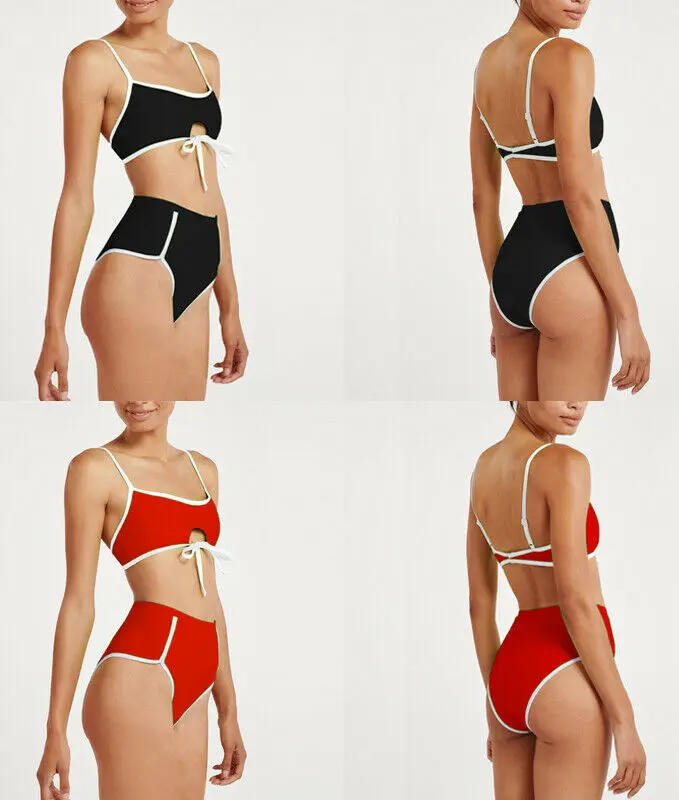 

Women's Sexy and Loose Solid High Ultrathin Waist Bikini Set Push-up Bandage Swimsuit Swimwear Bathing Suit Swimwear