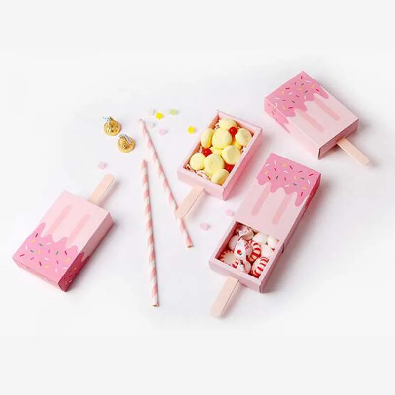50 шт. прекрасный розовый синий ящик в форме пепельницы подарок детский душ коробки для конфет на день рождения вечерние украшения