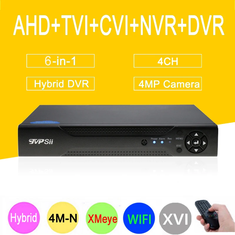 

4MP Surveillance Camera Dahua Panel Hi3520D Xmeye 4M-N 4CH 4 Channel 6 in 1 Hybrid XVI CVI TVi NVR AHD CCTV DVR Free shipping