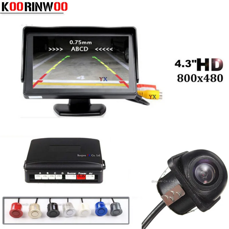 

Koorinwoo Car Video Reverse Parking Sensor Assistance Connect Rear view Camera Can Display Distance 4.3 Inch Car Mirror Monitor