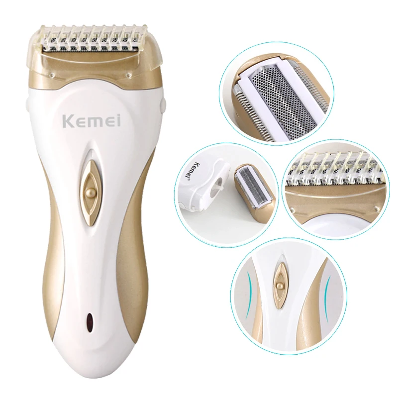 New Kemei Portable Lady Epilator Body Hair Removal Trimmer Female
