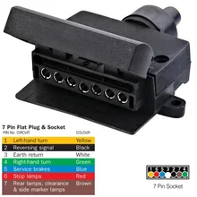 Прицеп SOCKET 7 контактный плоский пластиковый адаптер прицеп разъем Лодка Караван