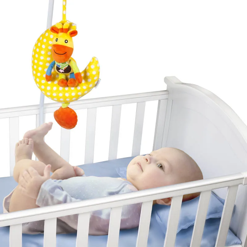 Hot Soft Animals Moon Activity Baby Bed Pram Hanging Musical Toys Rattle Baby Stroller Toy Infant 4