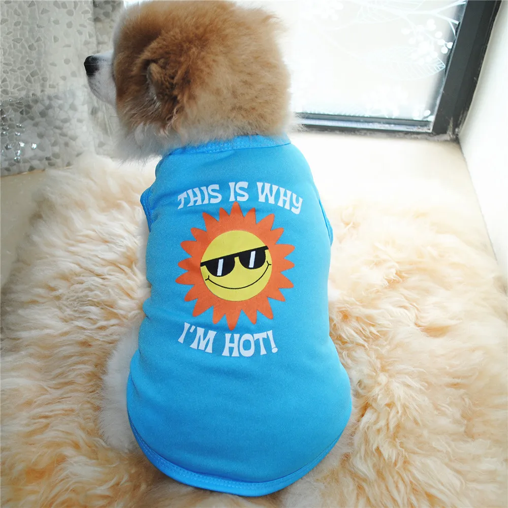 

Summer Pet Puppy Vest Sun Shirt Cat Pet Small DogClothes T Shirt For French Bulldog Pug Chihuahua