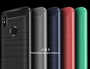 

Carbon Fiber TPU Soft Silicone Armor Cover Case Shell For Xiaomi MI 8 Cover TPU Case For Xiaomi MI 8 SE Fitted Case