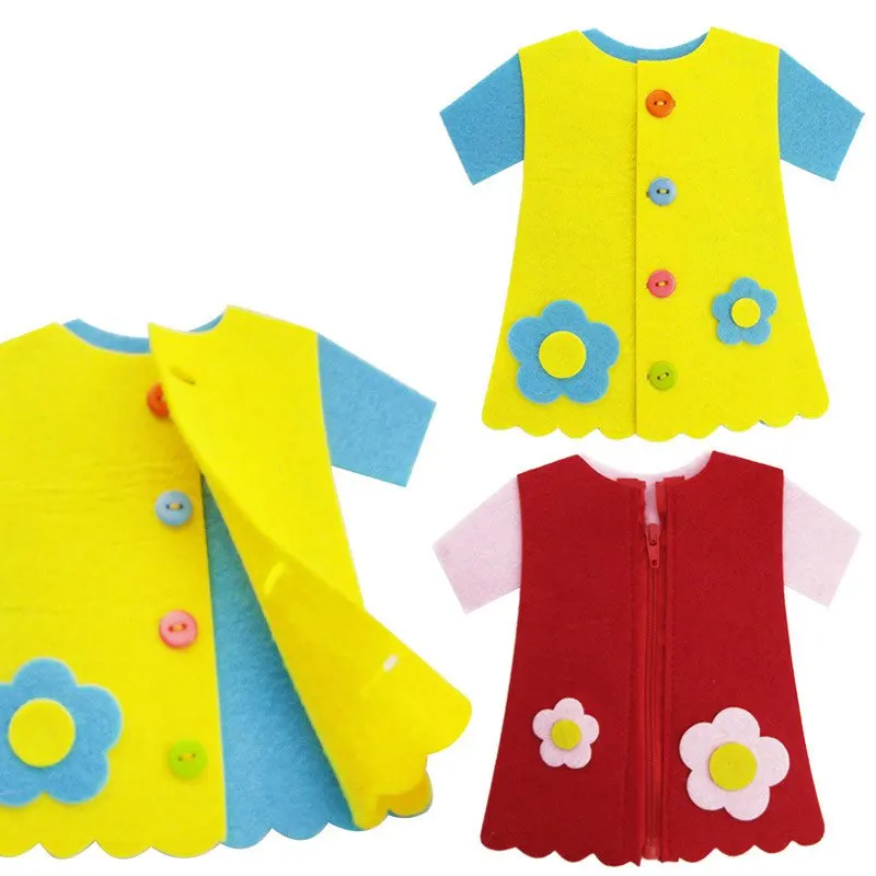  Felt Clothes Style for Kids Use Zipper/Learning Buckle Button Kindergarten Teaching Toys Intellectu - 32872831637