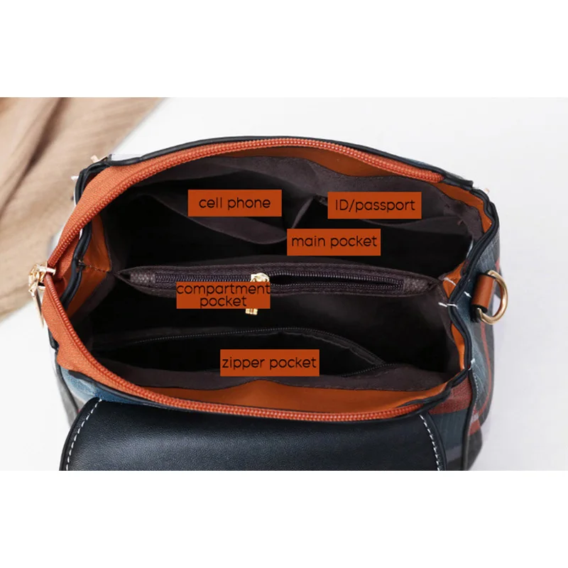 Multifunctional Colorful Plaid Women Bags Backpacks Fashion Brand Retro Leather Lady Backpack Small Shoulder Bag For Young Girl