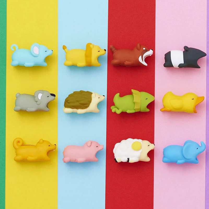 

Cable Bite Protector for Iphone cable Winder Phone holder Accessory Chompers Rabbit Dog Cat Animal doll Model funny Squishy Toy