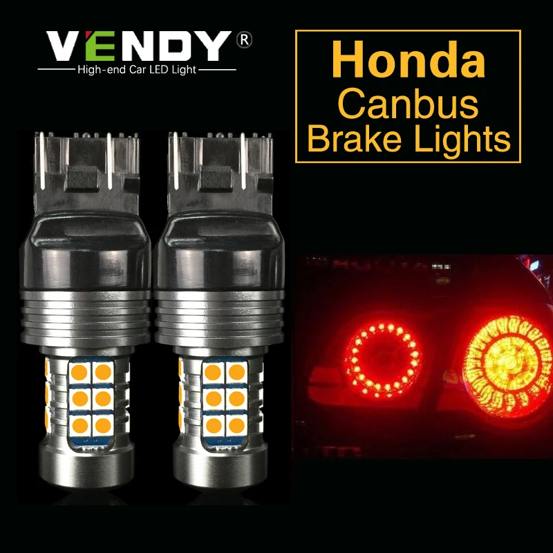 1 шт. светодиодная лампа для стояночного тормоза 7443 7440 W21/5 Вт BAY15D BA15S Honda Civic CRV Fit HRV