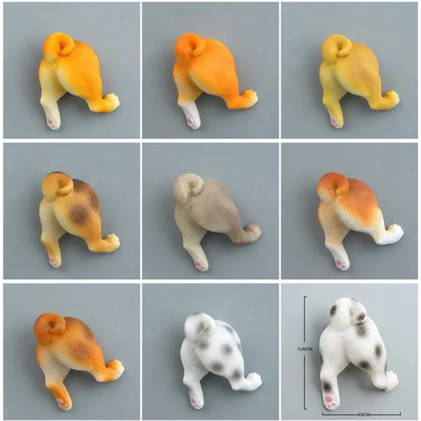 Cute Animals Pets Puppy Dog Butt Fridge Magnets Figures Pvc Toys - 2