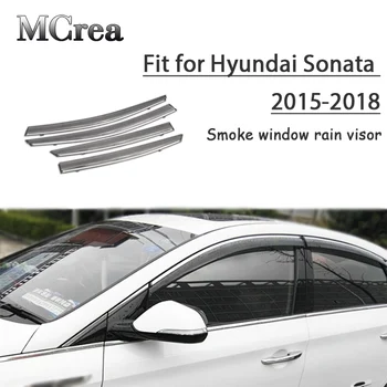 

MCrea 4pcs ABS Car Smoke Window Sun Rain Visor Deflector Guard For Hyundai Sonata 2015 2016 2017 2018 Accessories