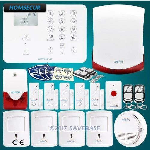 

HOMSECUR Wireless&wired 4G/GSM LCD Home Security Alarm System+4 Pet-Immune PIR
