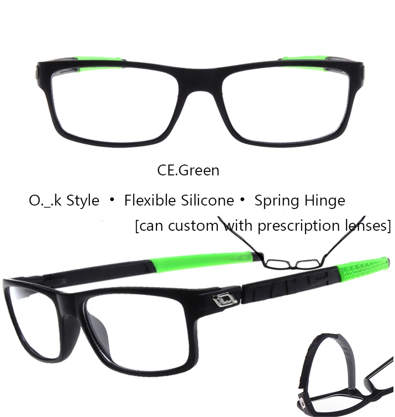 IVSTA, фирменный дизайн, TR90, мужские очки Cyele, оправа, гибкая силиконовая оптическая оправа, футбольные очки, 8026, линзы по рецепту - Цвет оправы: Green