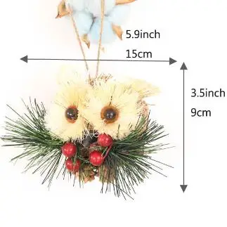 3," высота, Рождественская елка, подвеска, Сова, украшения, сизаль, солома, ручная работа, Висячие еловые украшения, украшение для дома, год - Цвет: Насыщенный сапфировый